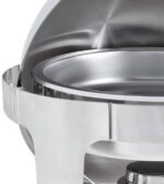 Bouteille ronde à couvercle enroulable 6,5L argentée vue complète