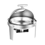 Bouteille ronde à couvercle enroulable 6,5L argentée vue 2