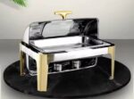 Buffet classique argenté fermé avec couvercle mobile 9L