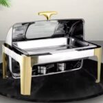 Buffet classique argenté fermé avec couvercle mobile 9L