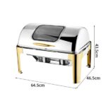 Buffet classique argenté fermé avec couvercle mobile vue 2