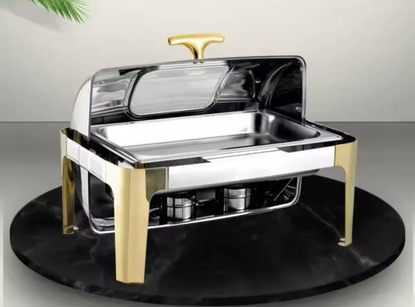Buffet classique argenté fermé avec couvercle mobile 9L