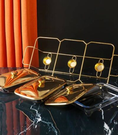 Modèle de table doré 3x1,5L pour buffet chaud