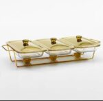 Modèle de table doré 3x1,5L vue de côté