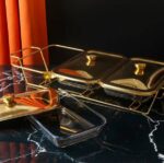 Modèle de table doré 3x1,5L vue du dessus