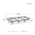 Modèle de table argenté 3x1,5L vue ouverte