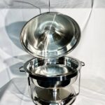 Couvercle suspendu 9L argenté pour buffet chauffant